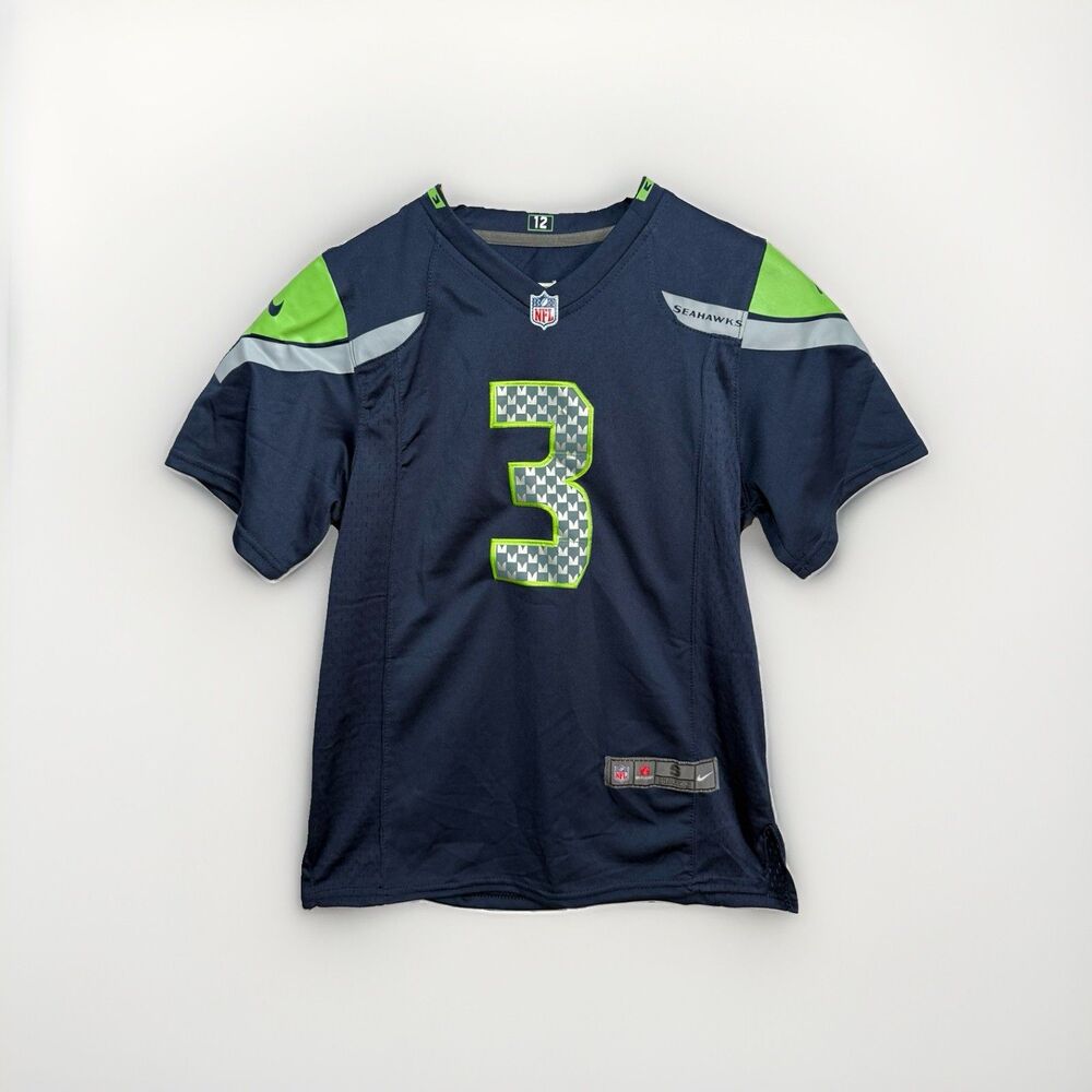 Nike Seattle Seahawks Russell Wilson #3 Jersey Youth S 8 Navy NFL Football